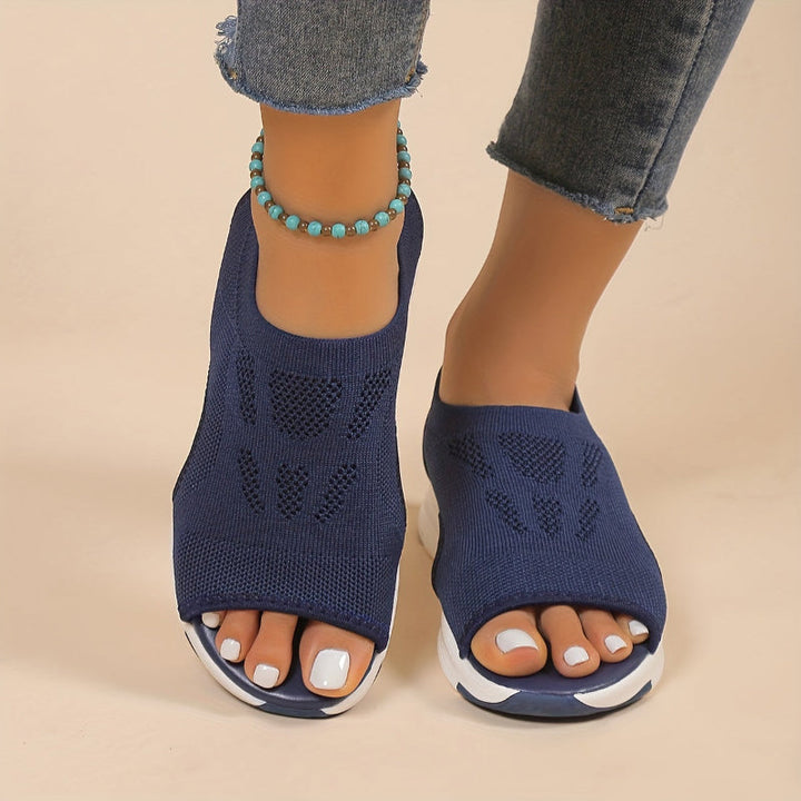 CHERRY-ANN™ - KNITTED SLIP-ON OPEN-TOE WEDGES