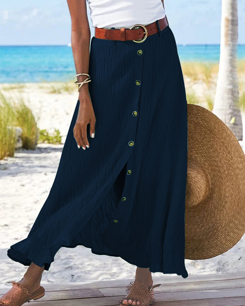 INDIGO™ - FLOWY BUTTONED SKIRT