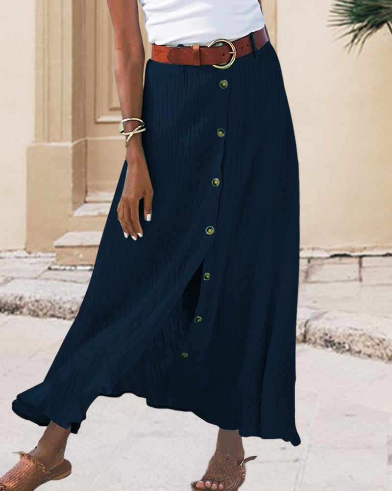 INDIGO™ - FLOWY BUTTONED SKIRT