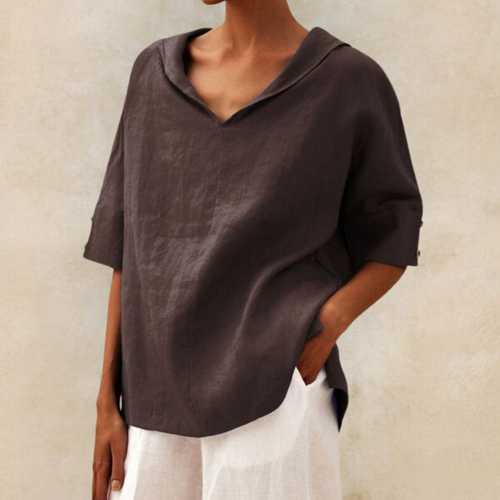 LINDA™ - WOMEN'S V-NECK CASUAL LINEN SHIRT