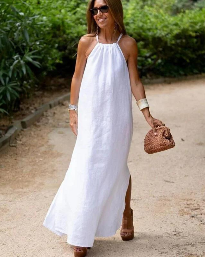 BY THE COVE™ - LONG DRESS IN LINEN BLEND