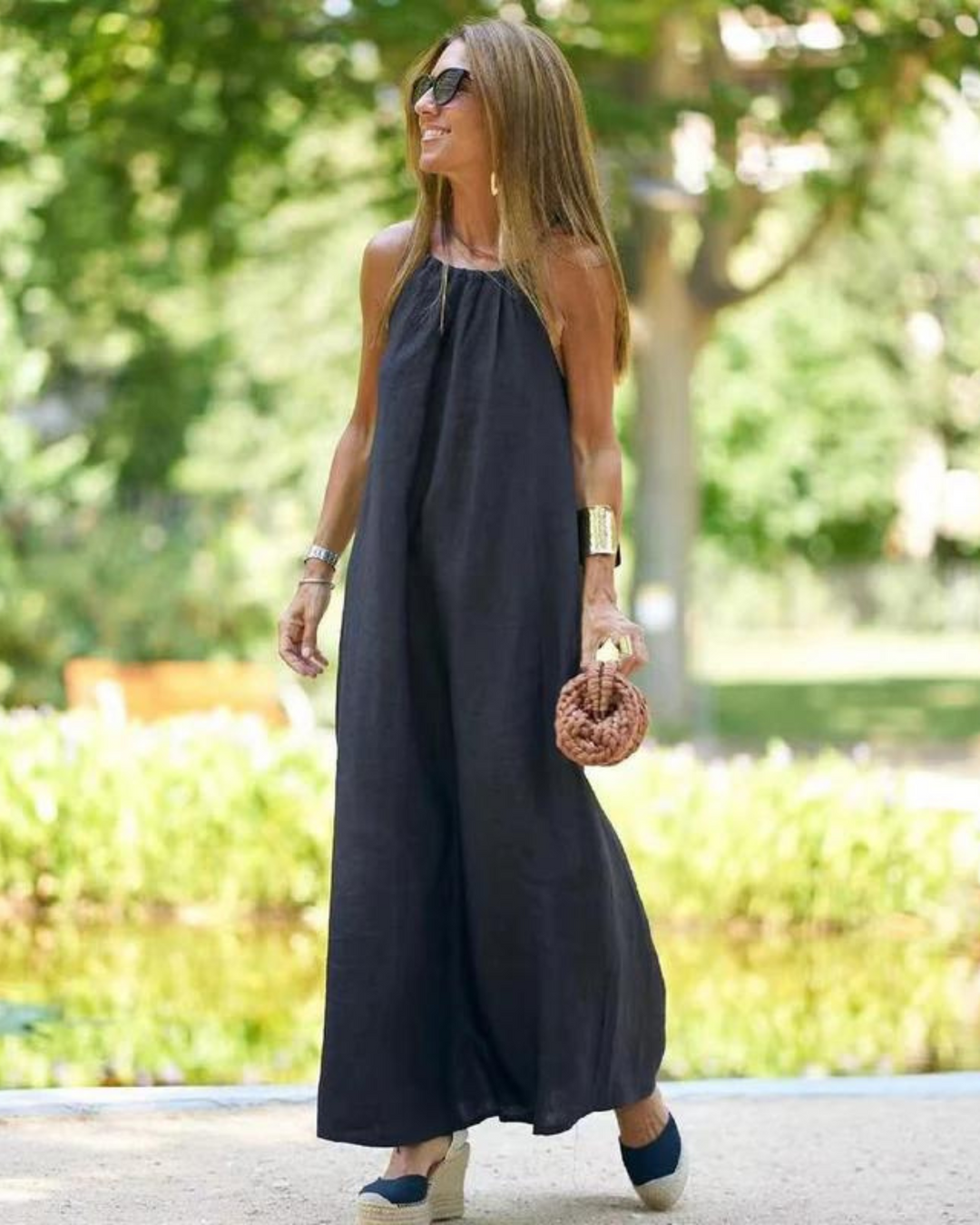 BY THE COVE™ - LONG DRESS IN LINEN BLEND