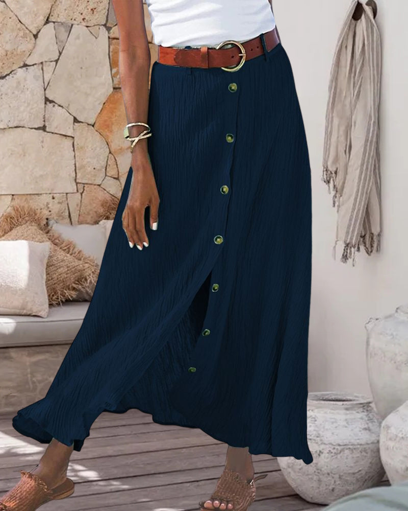 INDIGO™ - FLOWY BUTTONED SKIRT