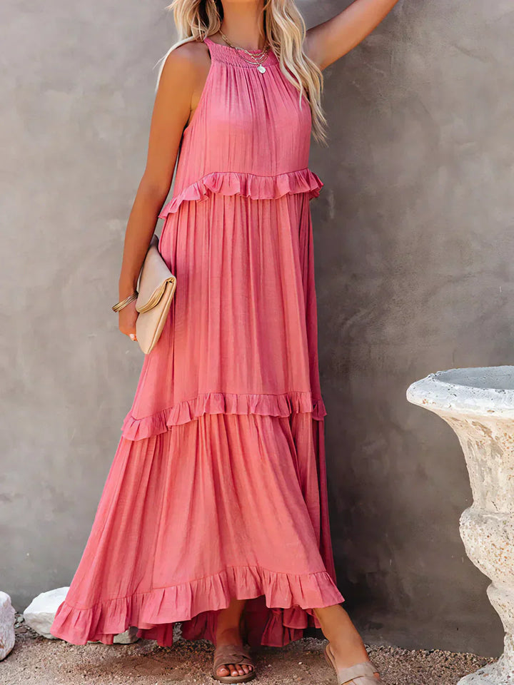 JESSY™ - HALTER RUFFLE MAXI DRESS