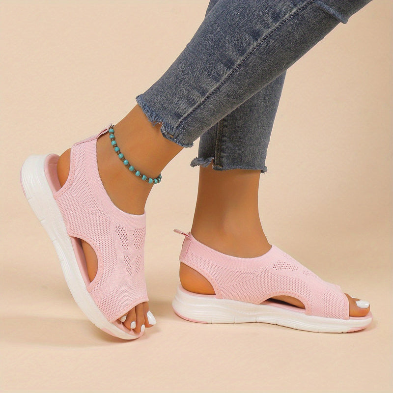 CHERRY-ANN™ - KNITTED SLIP-ON OPEN-TOE WEDGES