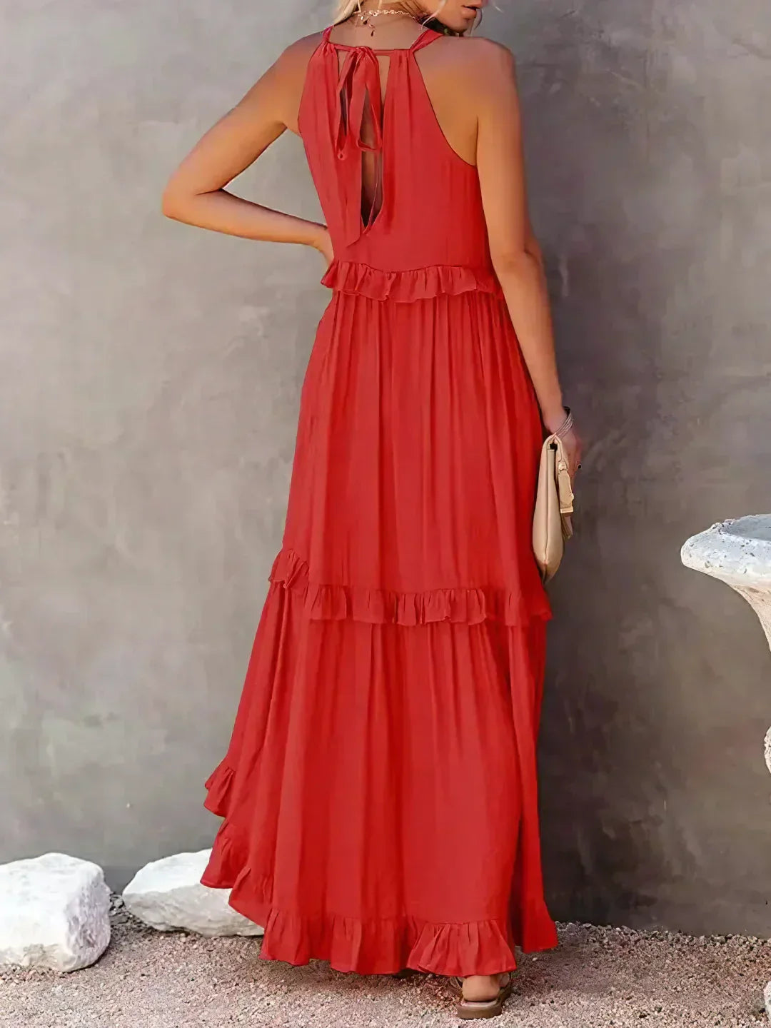 JESSY™ - HALTER RUFFLE MAXI DRESS