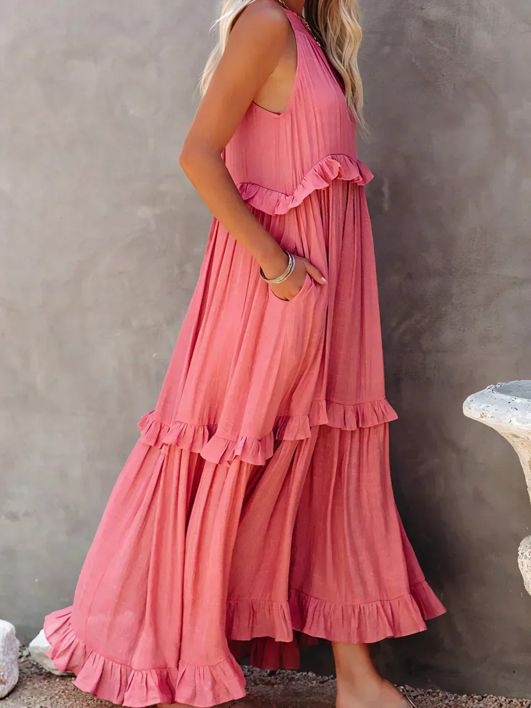 JESSY™ - HALTER RUFFLE MAXI DRESS