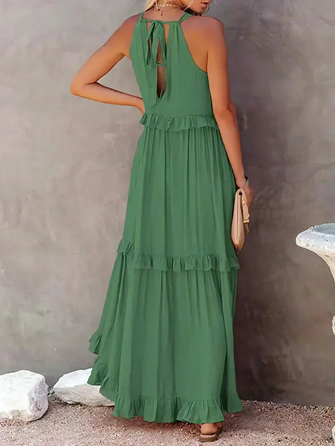 JESSY™ - HALTER RUFFLE MAXI DRESS