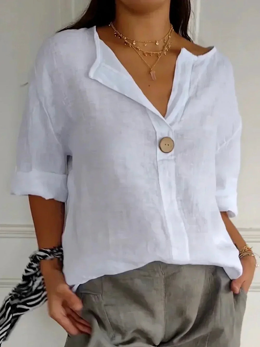 JOLIE™ - CASUAL V-NECK BLOUSE