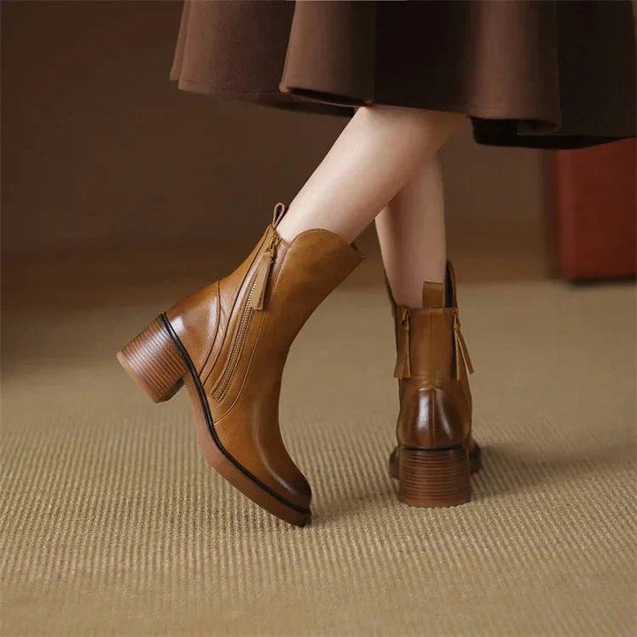 SIMONE™ - LEATHER ANKLE BOOTS