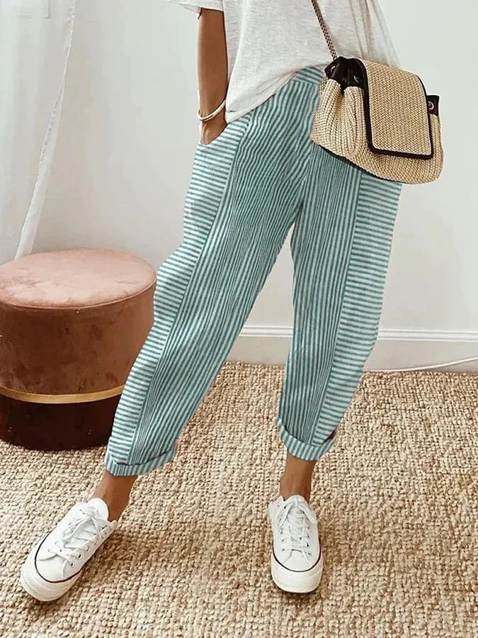 LULU STRIPED™ - STRIPED COTTON PANTS