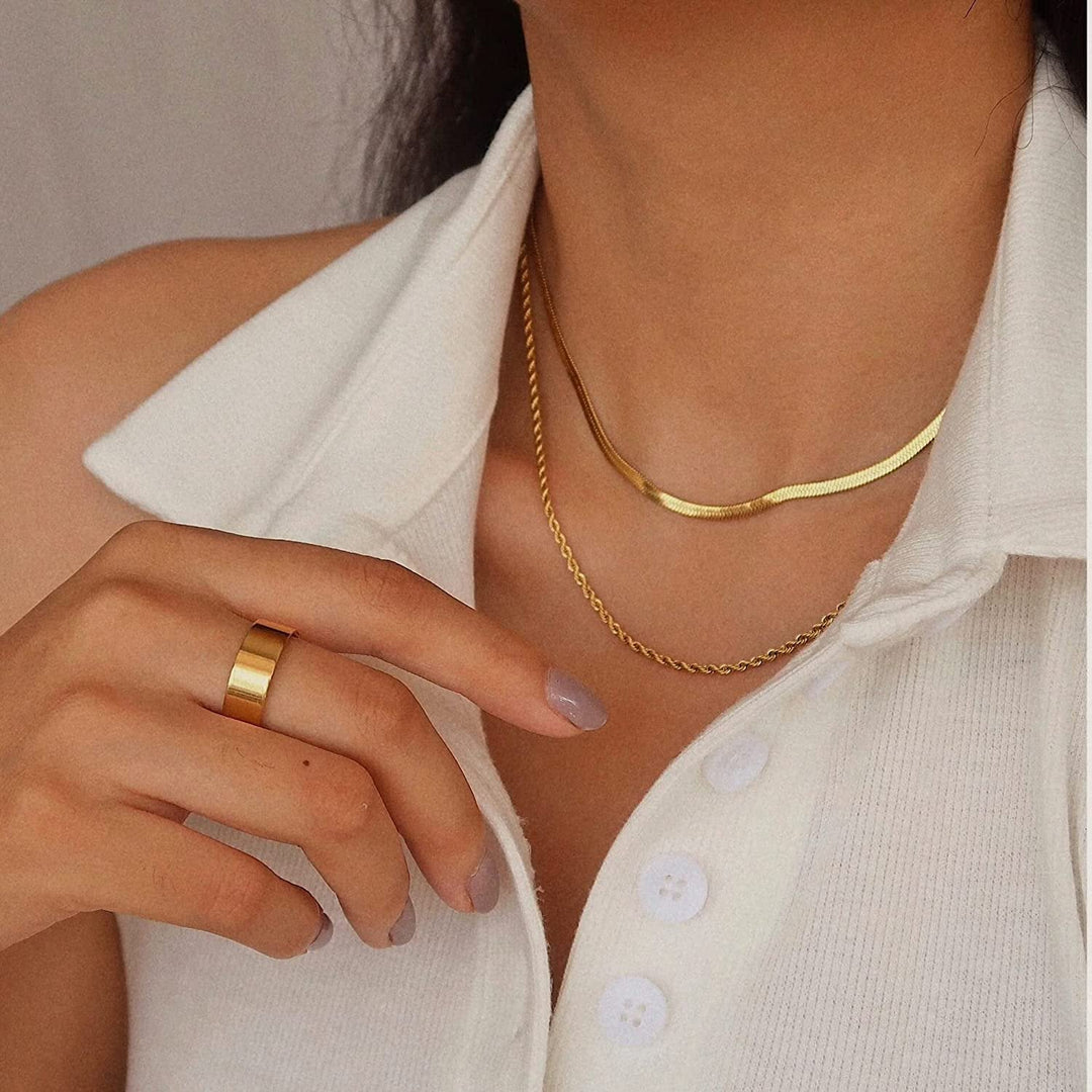 AIMEE™ LAYERED GOLD CHAIN NECKLACE