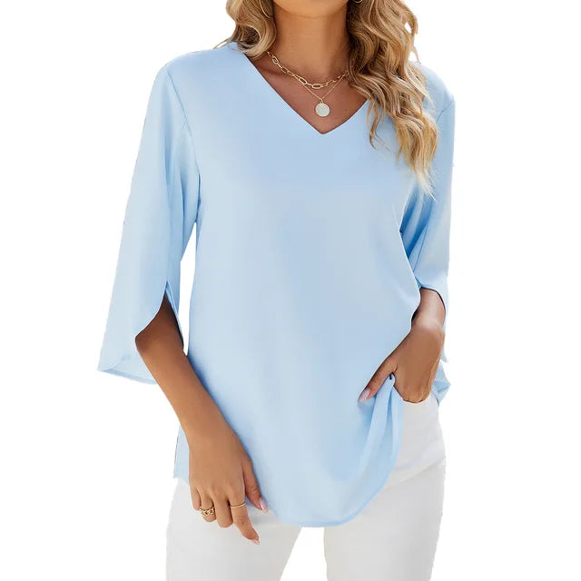 JAZZY™ - RELAXED V-NECK BLOUSE