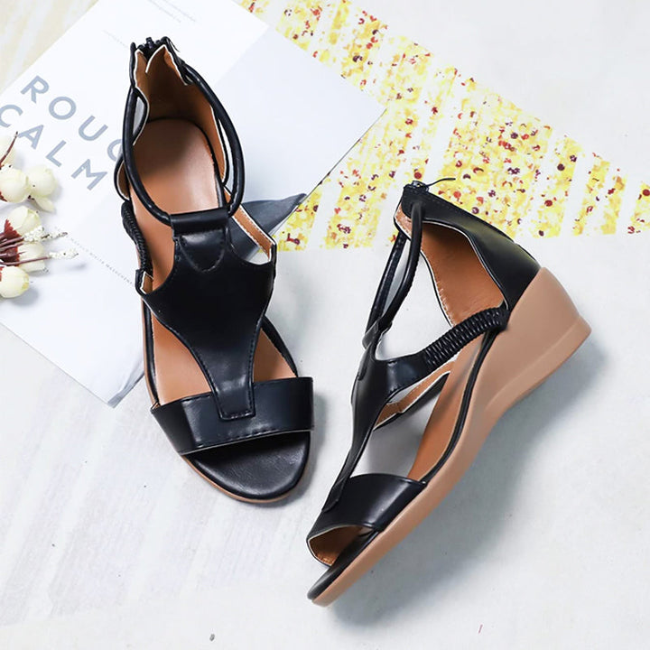 EVELYN™ - ORTHOPAEDIC LEATHER SANDALS WITH HEEL