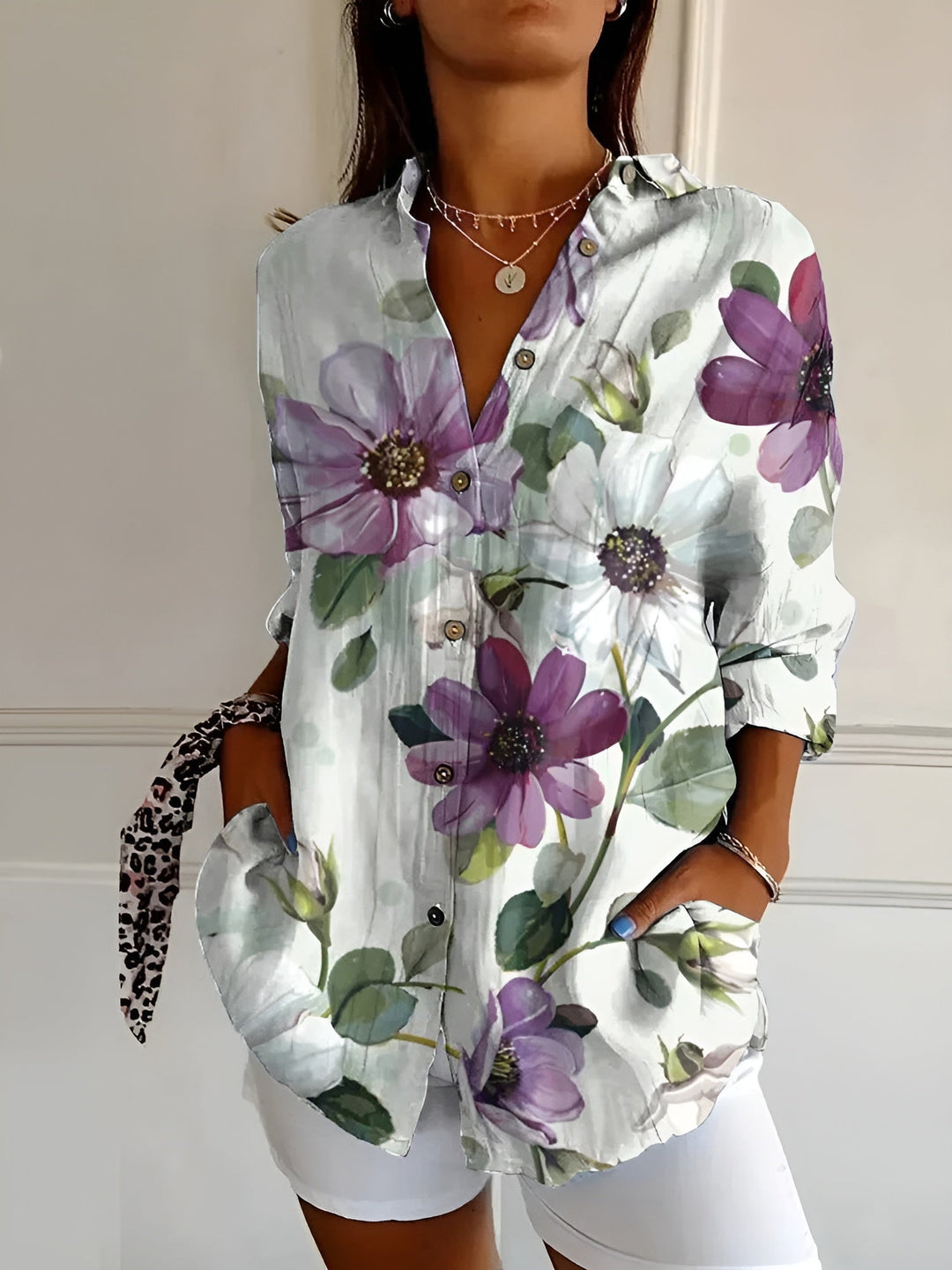 AMIRA™ -  FLORAL BREEZE BUTTON-UP SHIRT