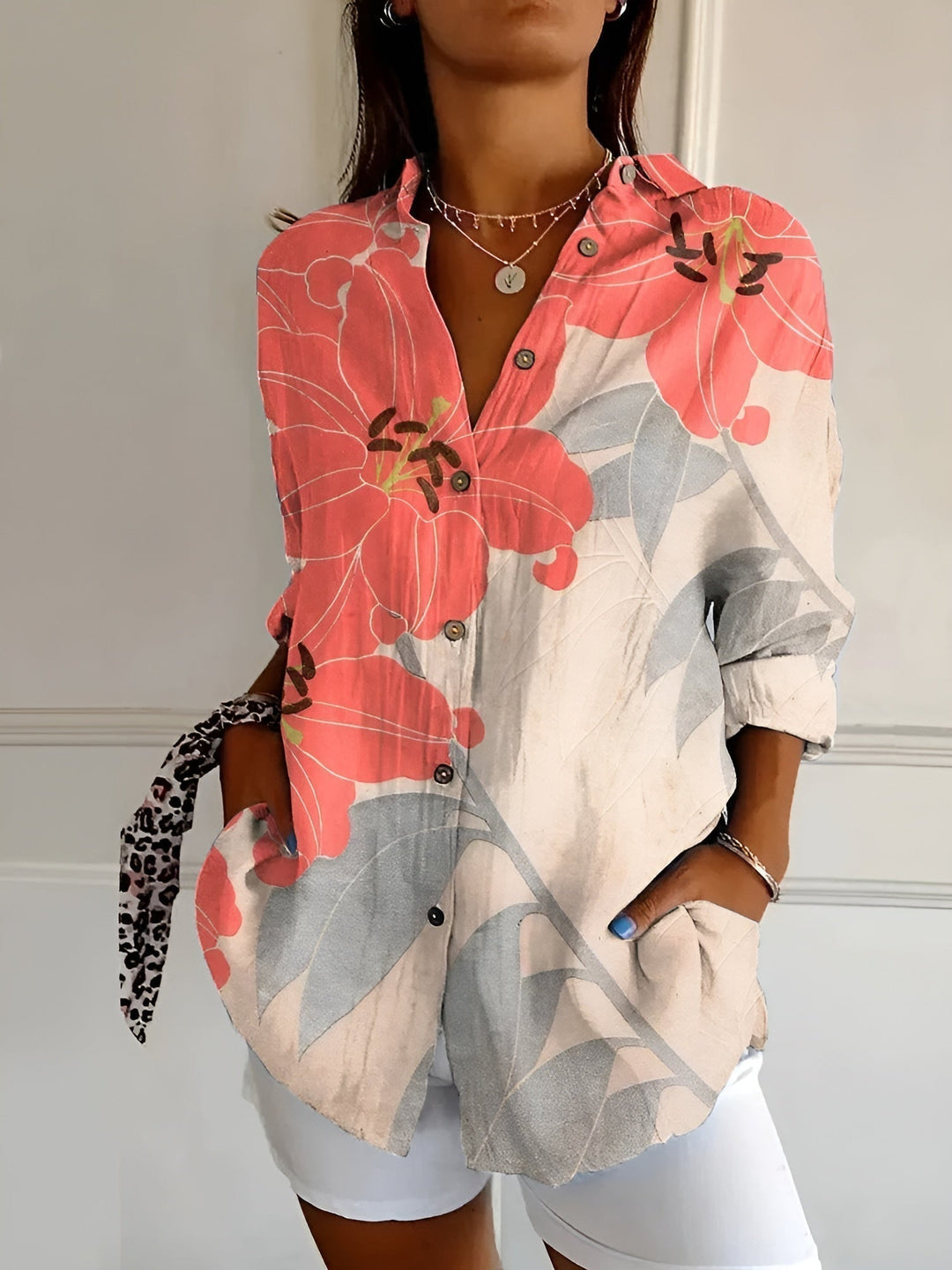 AMIRA™ -  FLORAL BREEZE BUTTON-UP SHIRT