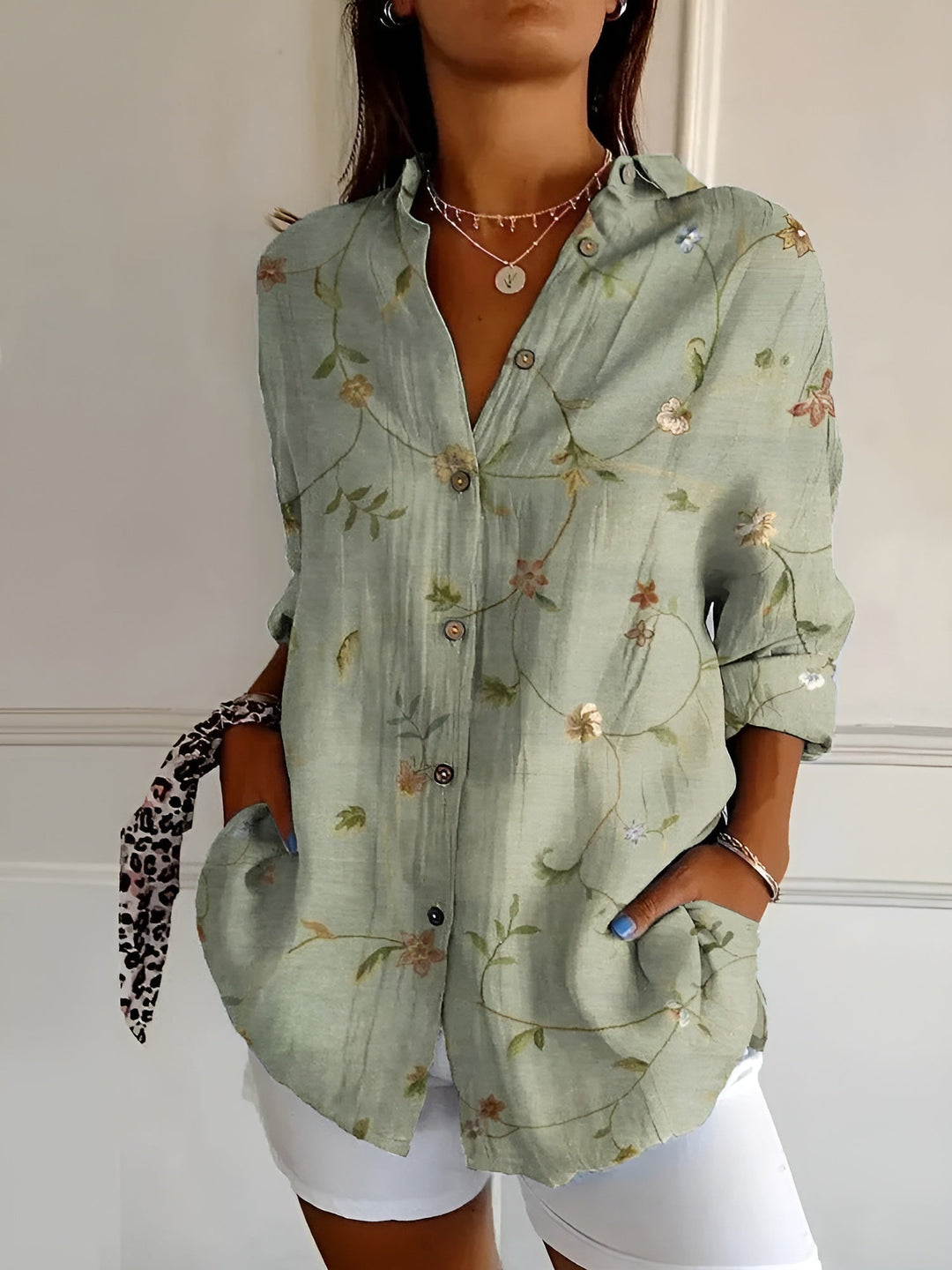 AMIRA™ -  FLORAL BREEZE BUTTON-UP SHIRT