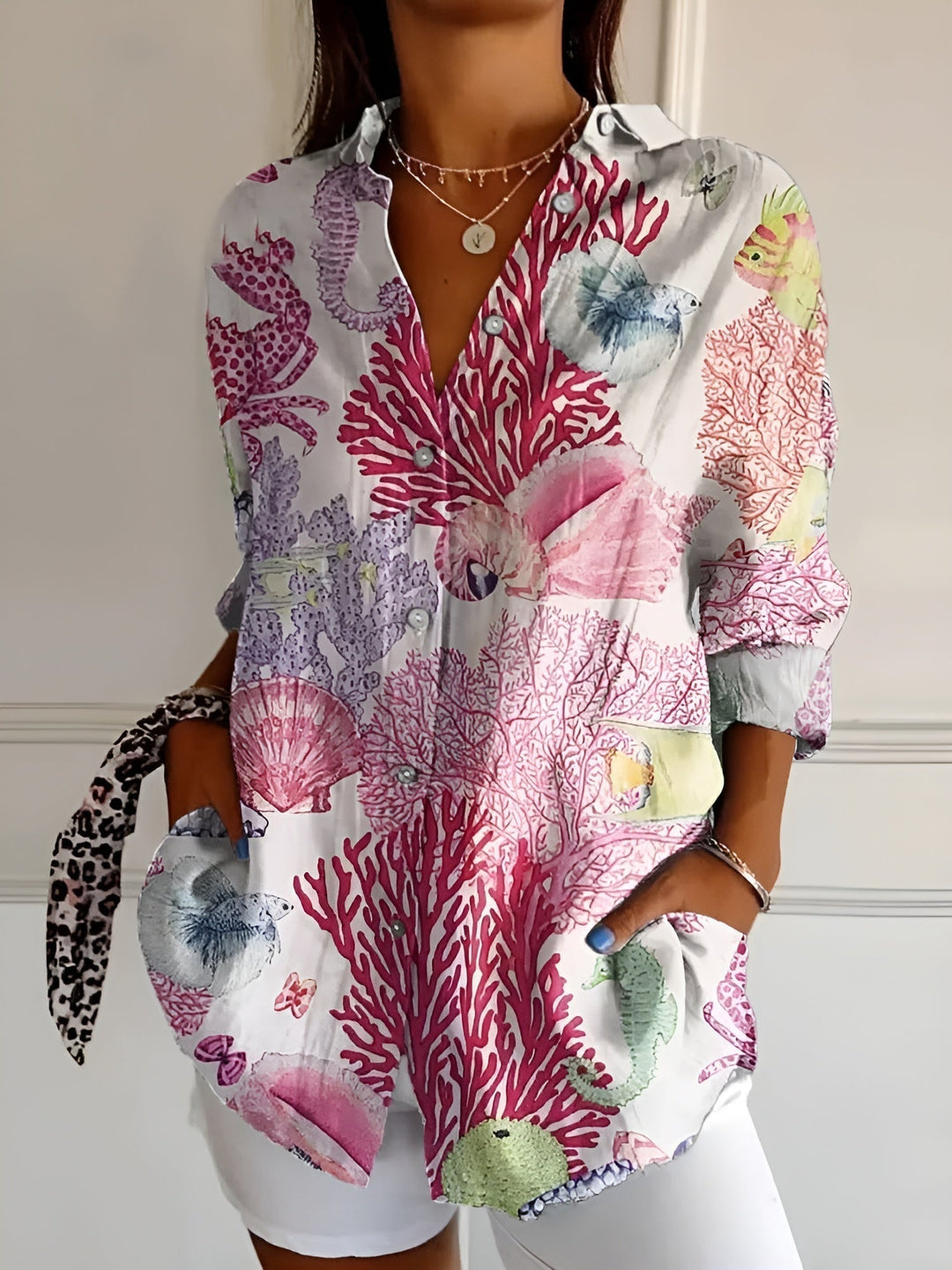 AMIRA™ -  FLORAL BREEZE BUTTON-UP SHIRT